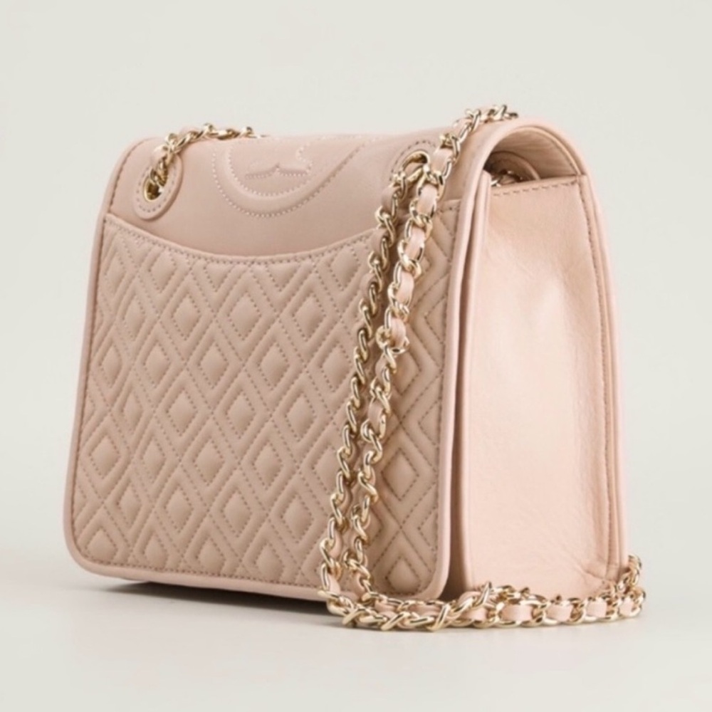Authentic Tory Burch Flemming Medium Bag in Light Oak